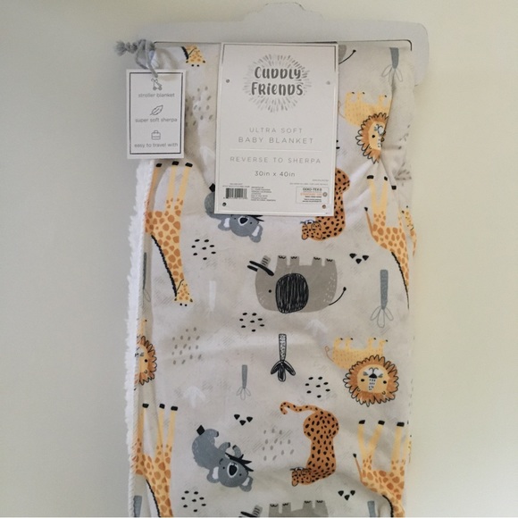 NEW Baby Blanket Super Soft Cozy Sherpa Animal Theme Baby Gift | Cuddly Friends - Picture 4 of 6